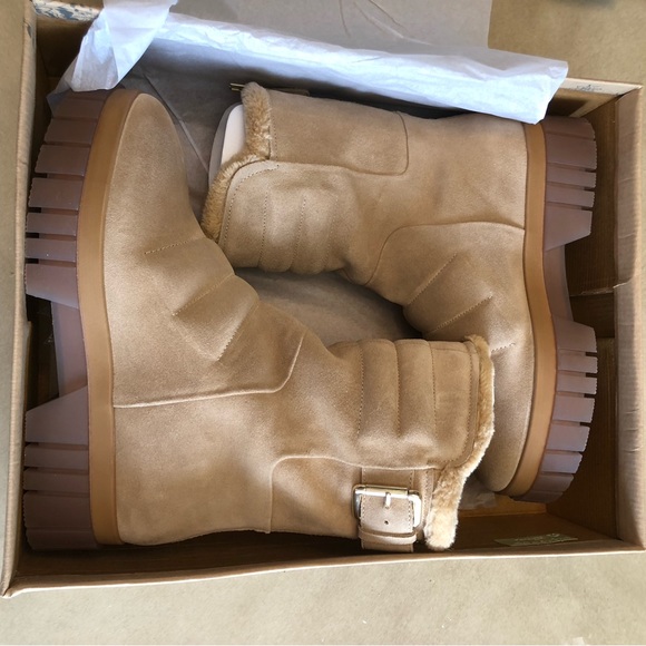 Free People Women's Fable Faux-Fur-Lined Snow Sand-Suede Boots Size 9.5 - Picture 14 of 16